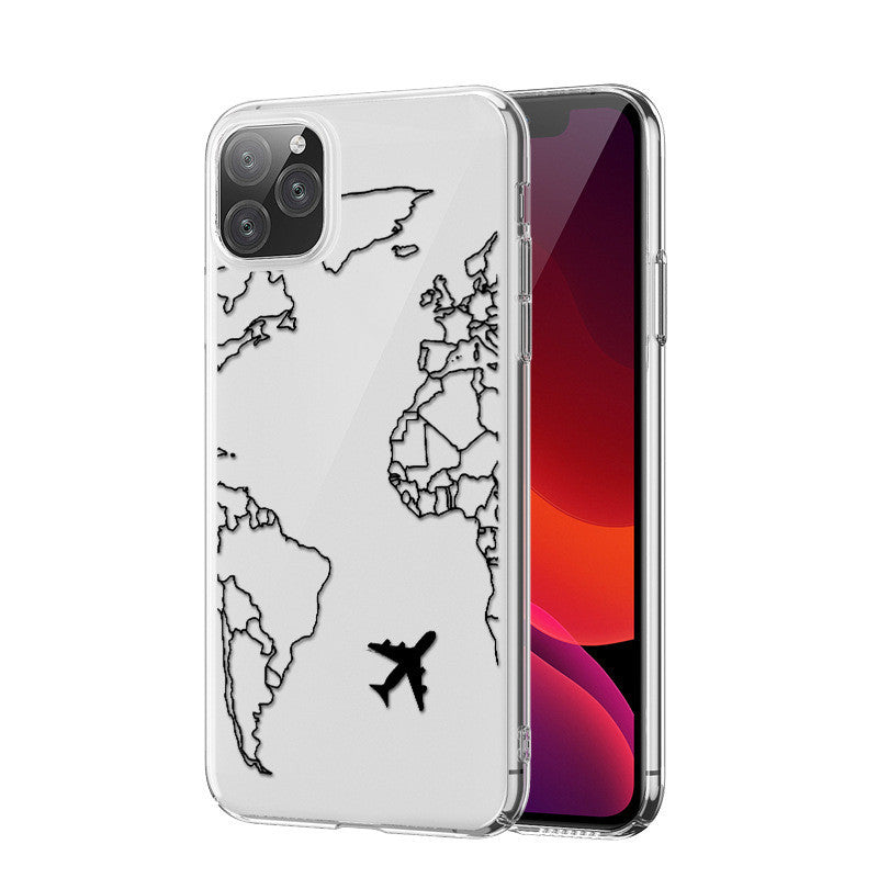 Airplane Map Mobile Phone Case Mobile Phone Transparent Soft Airplane Map Mobile Phone Case Mobile Phone Transparent Soft